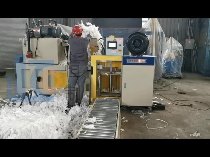 Small horizontal full-automatic plastic/paper compress