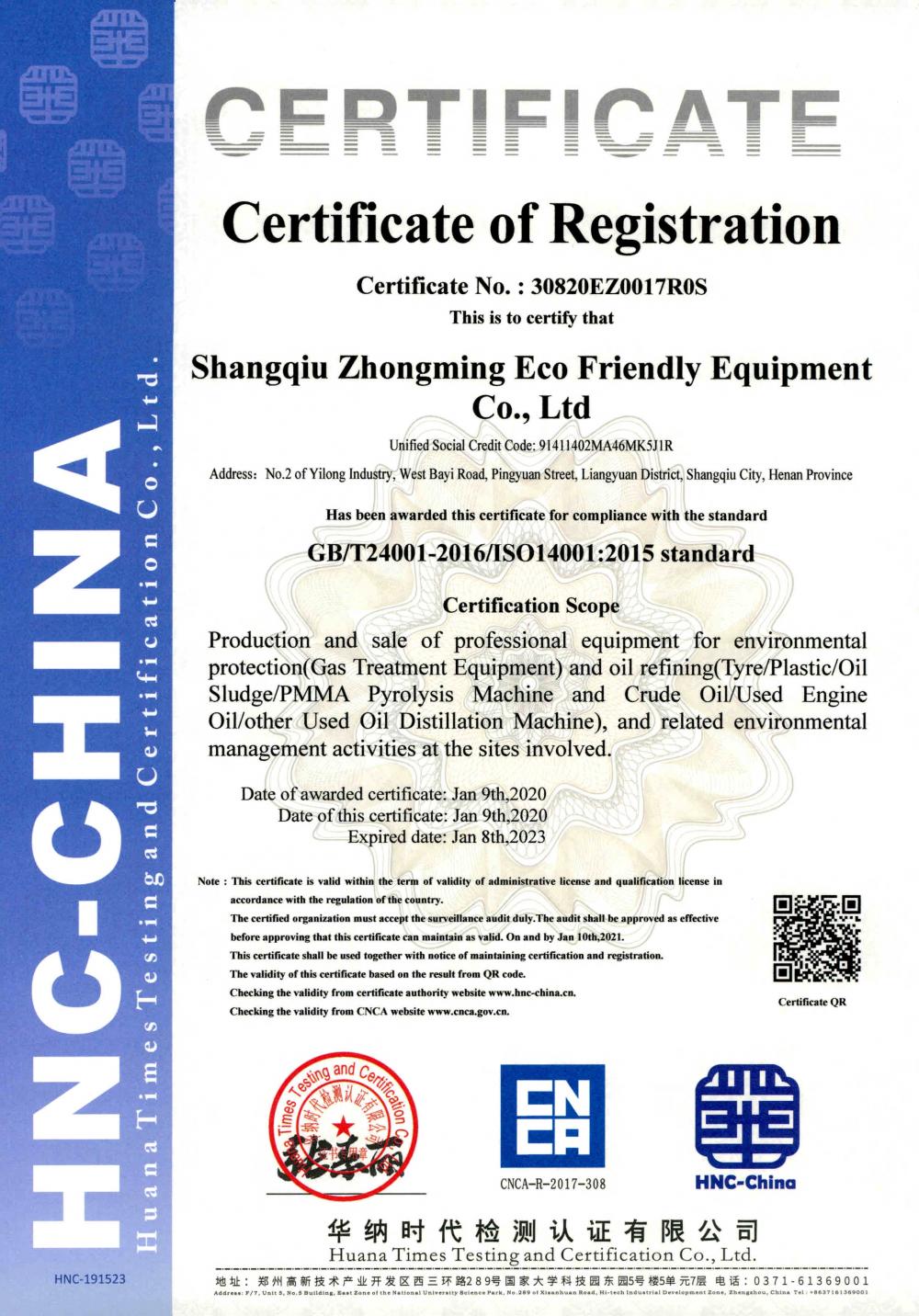 Certificate of Registration