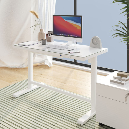 Single motor glass adjustable desk