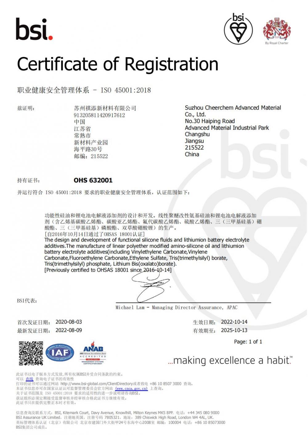 bsi Certificate of Registration