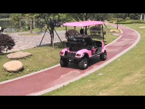 Pink color off-road  battery golf cart 