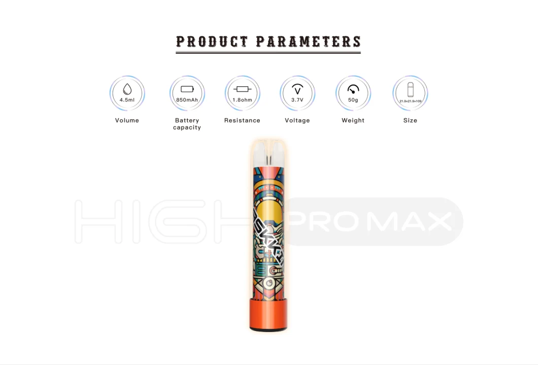 Tukkunaamiointi High PRO Max 1500 Puffs LED Light Kertakäyttöinen Vape