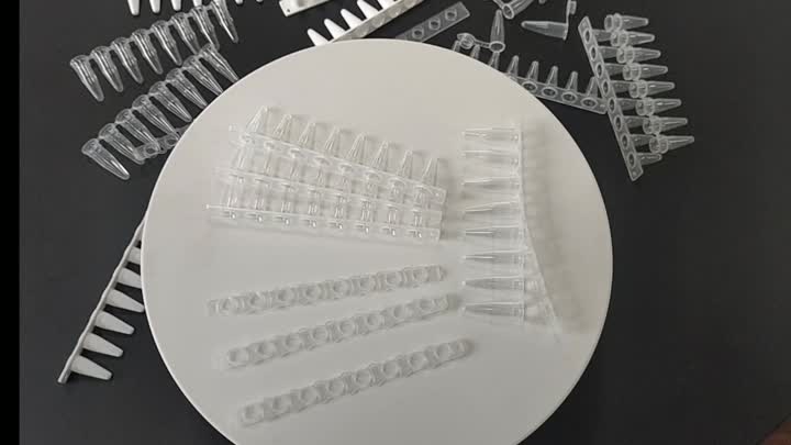 0.2ml 8 แถบท่อ PCR ชัดเจน