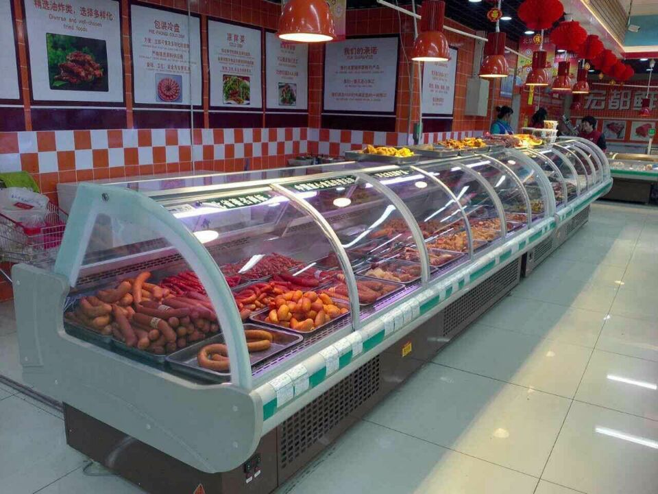 meat shop meat display refrigerator