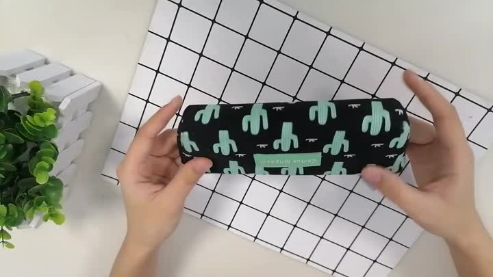 Cactus kingdom style canvas pencil case