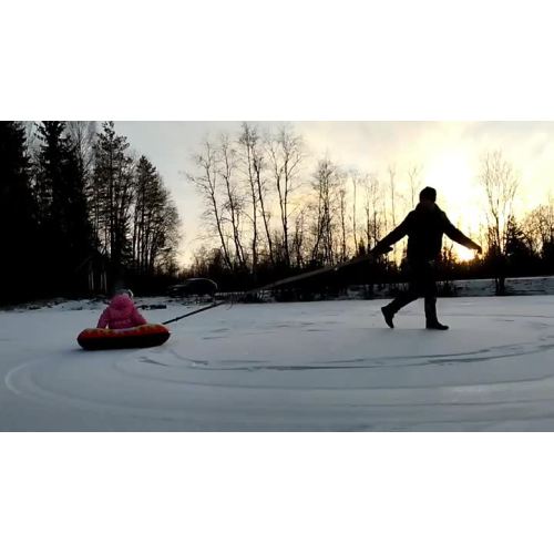 Snow Tube Musim Sejuk Kulung Ski Lingkaran Dengan Pemegang Tahan Lama Dewasa Snow Tube Skiing menebal mainan salji kereta luncur terapung