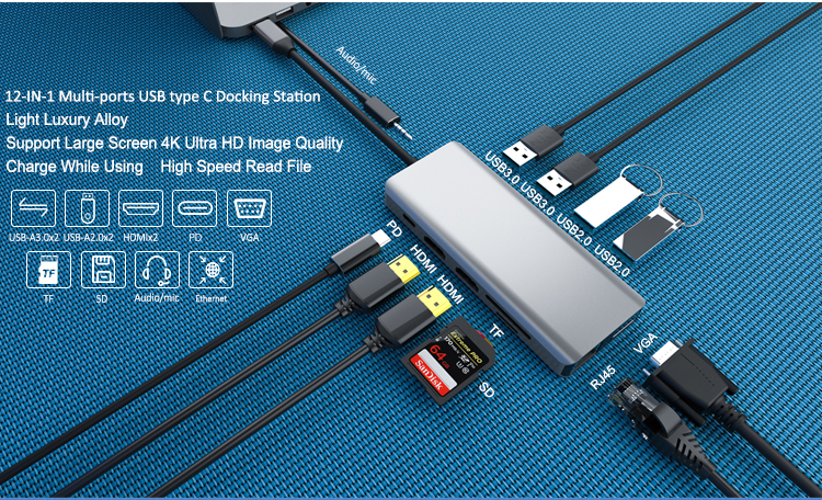 Laptop Surface Pad Hub USB-C Hub Multiport Adapter