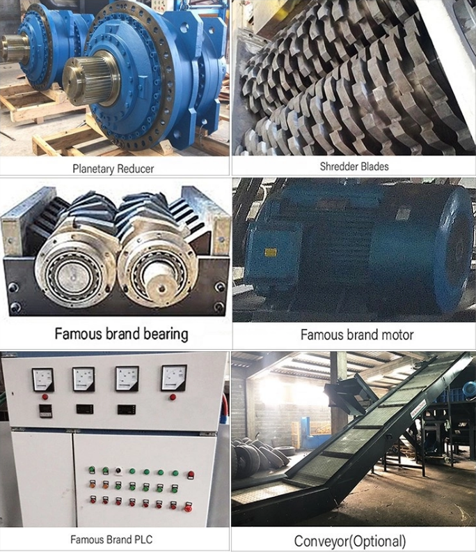 Машина для переработки отходов металлического лома двойного вала пластикового шредера е