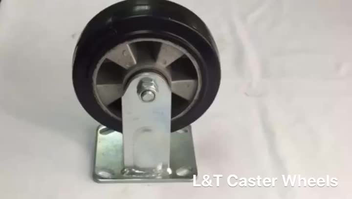 Roulette élastique en caoutchouc de noyau en aluminium