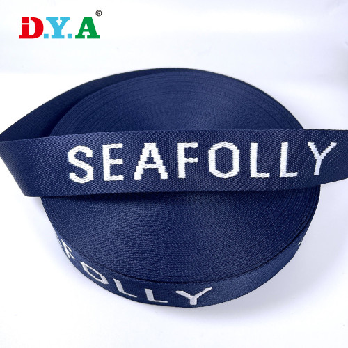 navy blue polyester jacquard webbing