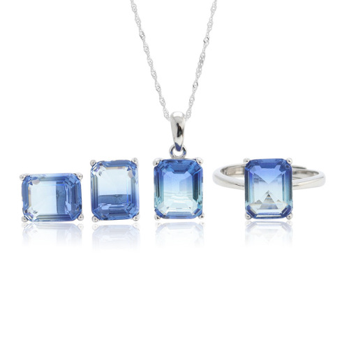 GS0000416 Crystal Blue Pendant hálsmen skartgripir