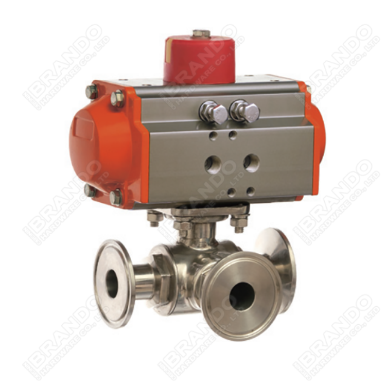 Sanitary Stainless Steel Tri Clamp Ball Valve With Pneumatic Actuator 9