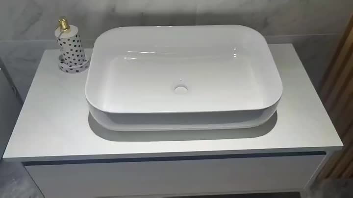 porcelain square counter basin ceramic sink 7840