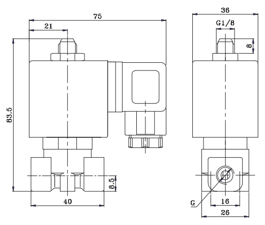 1/8'' 1/4'' 3 Way NC Compact Brass Solenoid Valve 24VDC 220VAC 1