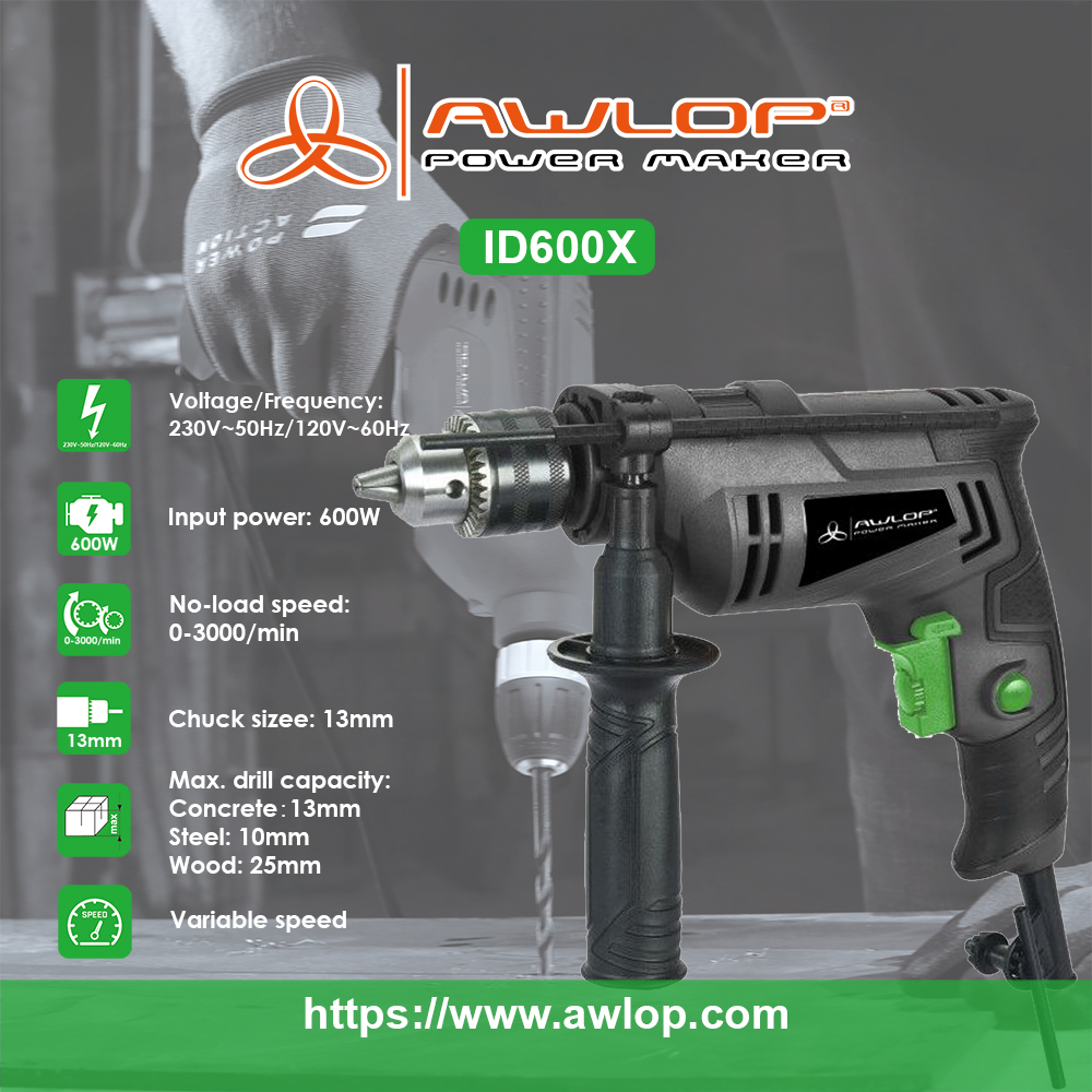 ID600x 13 mm Combi taladro e taladro de impacto