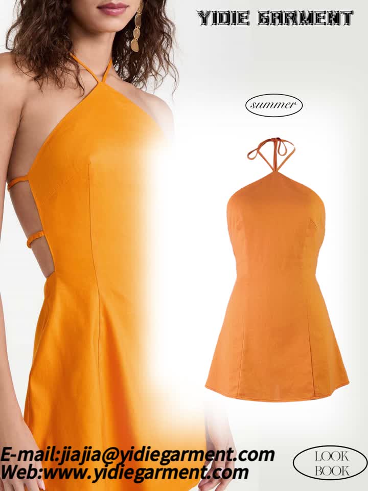 Seksowna mini sukienka bez pleców