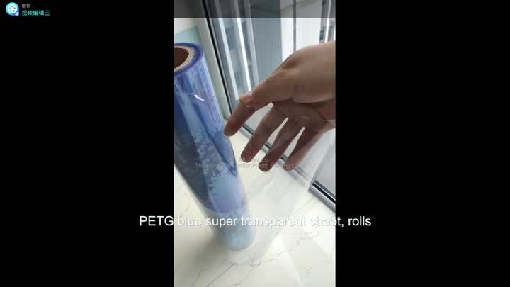 Hojas de súper transparentes de petg azul