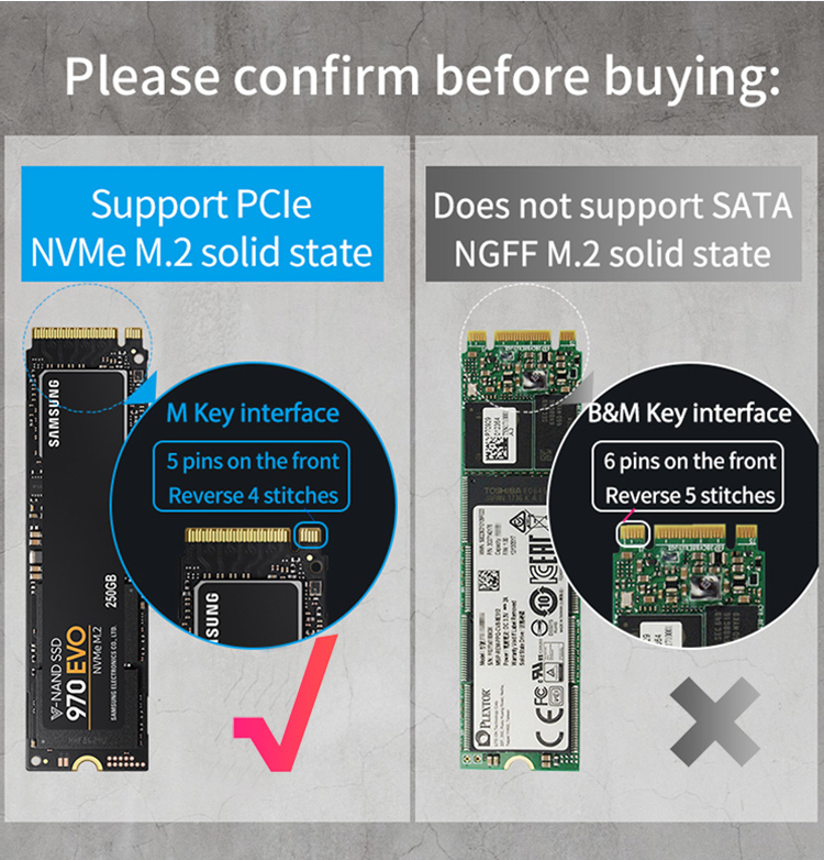 10Gbps Transfer Rate Type C m.2 ssd enclosure