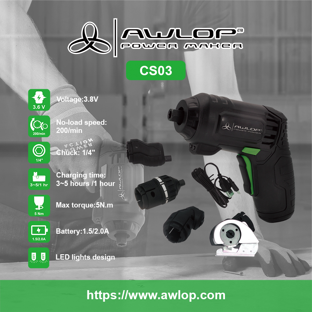 CS03 AWLOP 3.6V Mini Cordless Screwdriver Drill