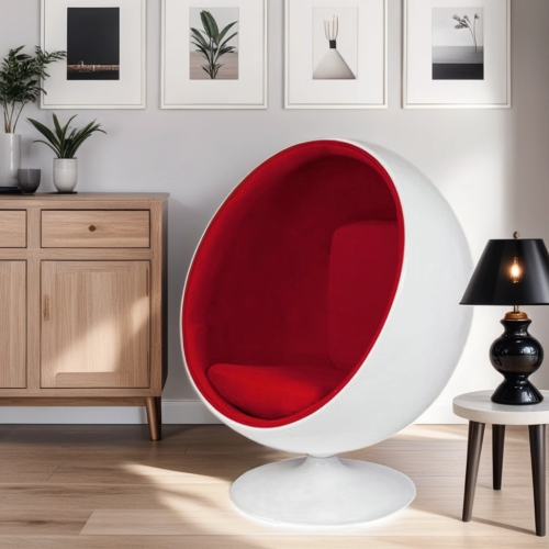 Replica designer egg shaped chair with ottoman