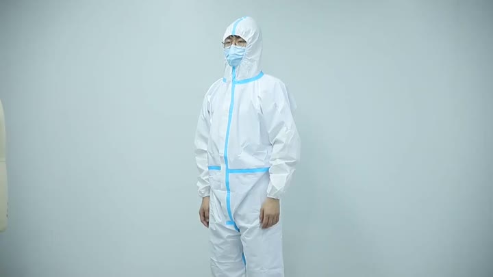 Jetable Ce Cat Iii Type 3b4b5b6b Vêtements de protection Combinaison Complet Corps Ppe Isolation Chimique Pour Hôpital Hazmat Suit - Acheter Hazmat Suit, Protective Suit, Medical Protective Clothing Product .mp4