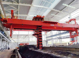 600t/h Chain Bucket Bridge-type Material Handling Crane for Silicon Carbide Industry