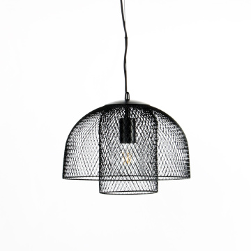 Industrial Double Layer Iron Mesh Pendant Light - Custom Colors & Sizes