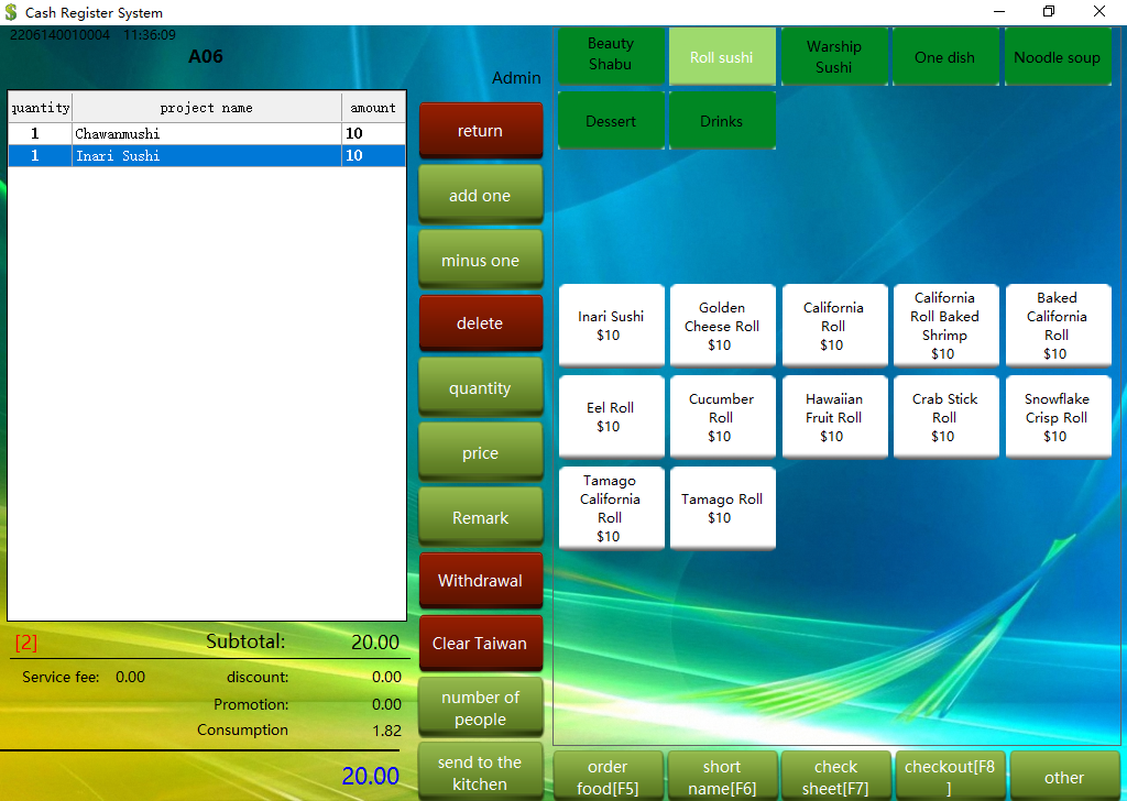 Restaurant tablet ordering system