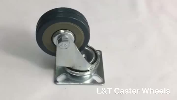 Caster giratorio de PVC gris