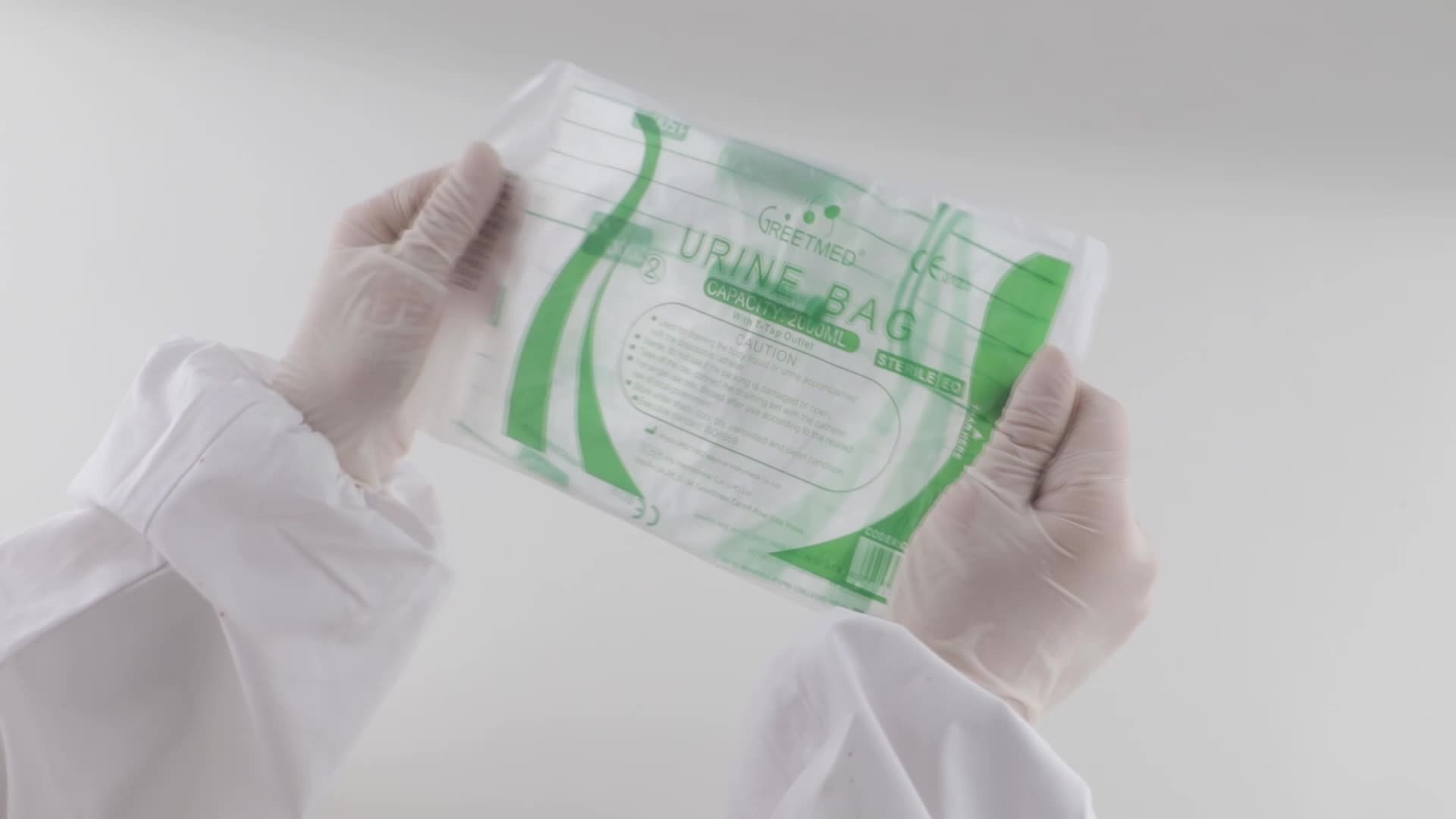 Greetmed CE ISO Aprovado por EO e estéril de alta qualidade Uso médico descartável plástico plástico saco de pernas Medical Grade 750ml com Belt1