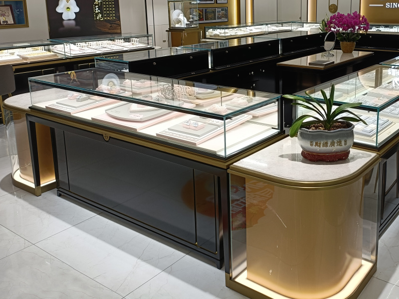 Gold Jewelry Display Cabinet