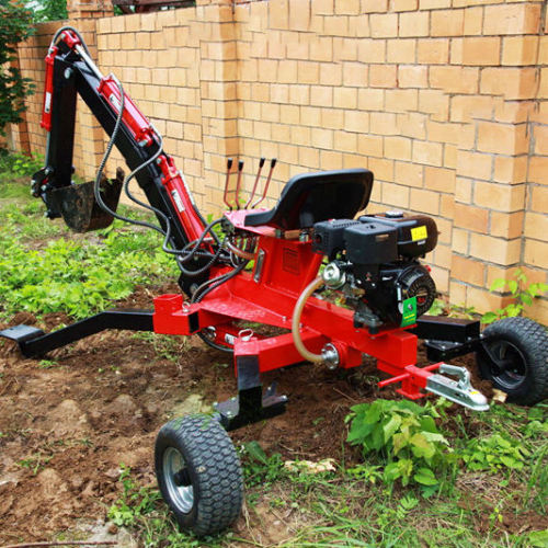 Heißverkäufe Chinesische Mini -Bagger Bagger schleppbar 9 PS 15 PS selbst angetriebene ATV -Benzin -Motorschlepper Backlohe