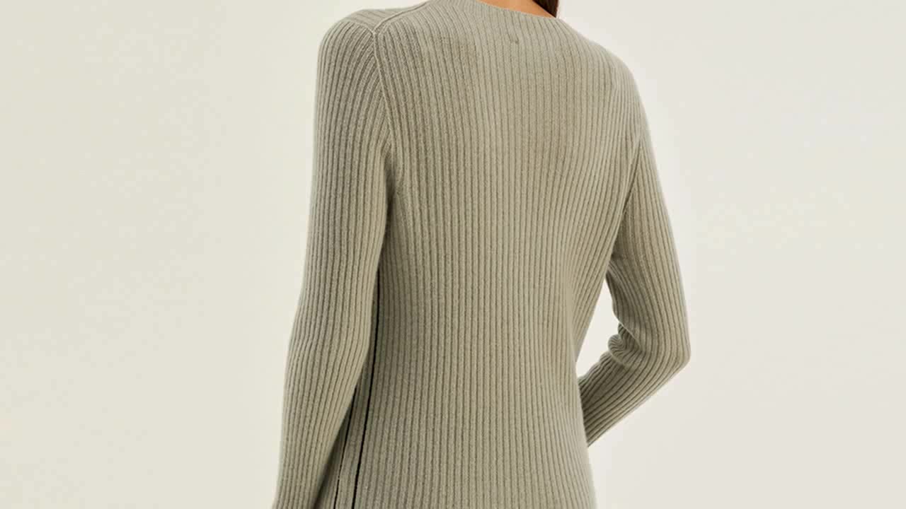 Ladies 100% Pure Cotton High Quality Knitted Sweater Custom Round Neck Pullover Oem Casual Style Ladies Sweater1