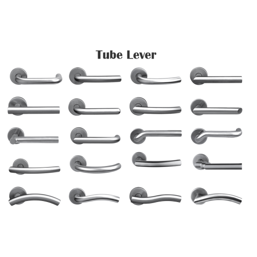 Installation des poignées de levier de porte du tube en acier inoxydable