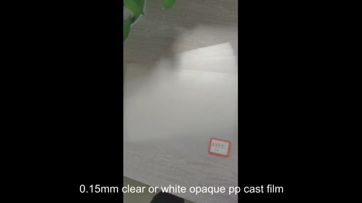 Película Opque PP de 0.15 mm transparente o blanca PP