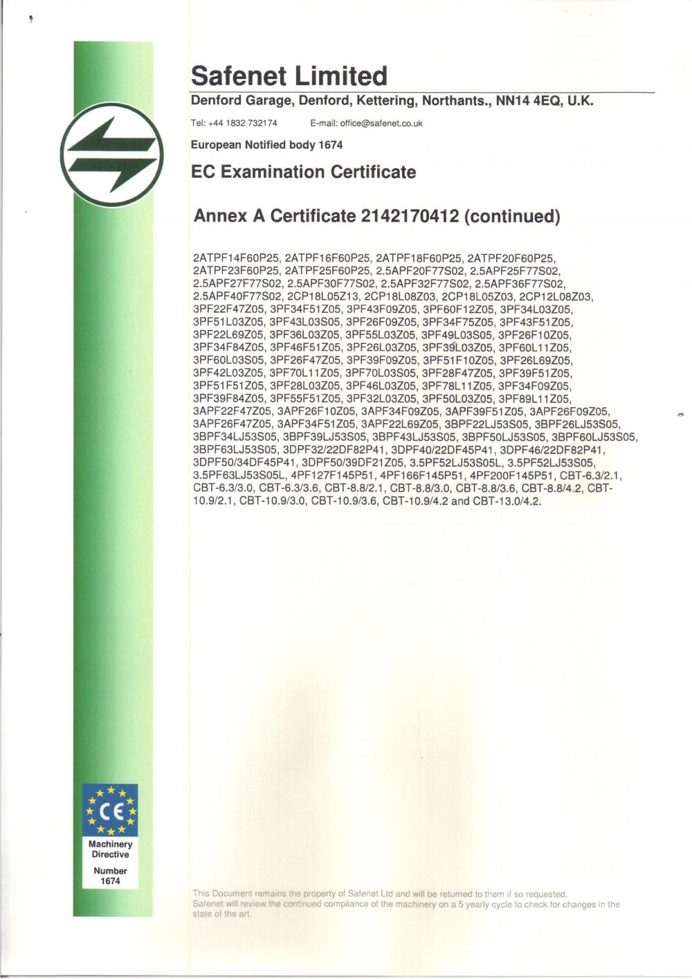 EC Examination Certificate