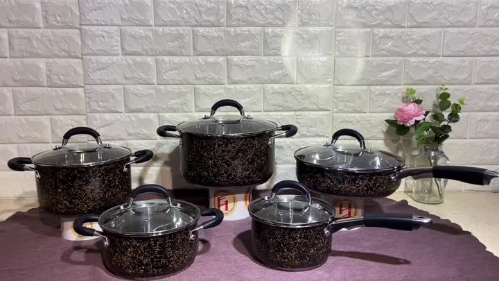 Black Metal Cooking Pot Set FH-SS253