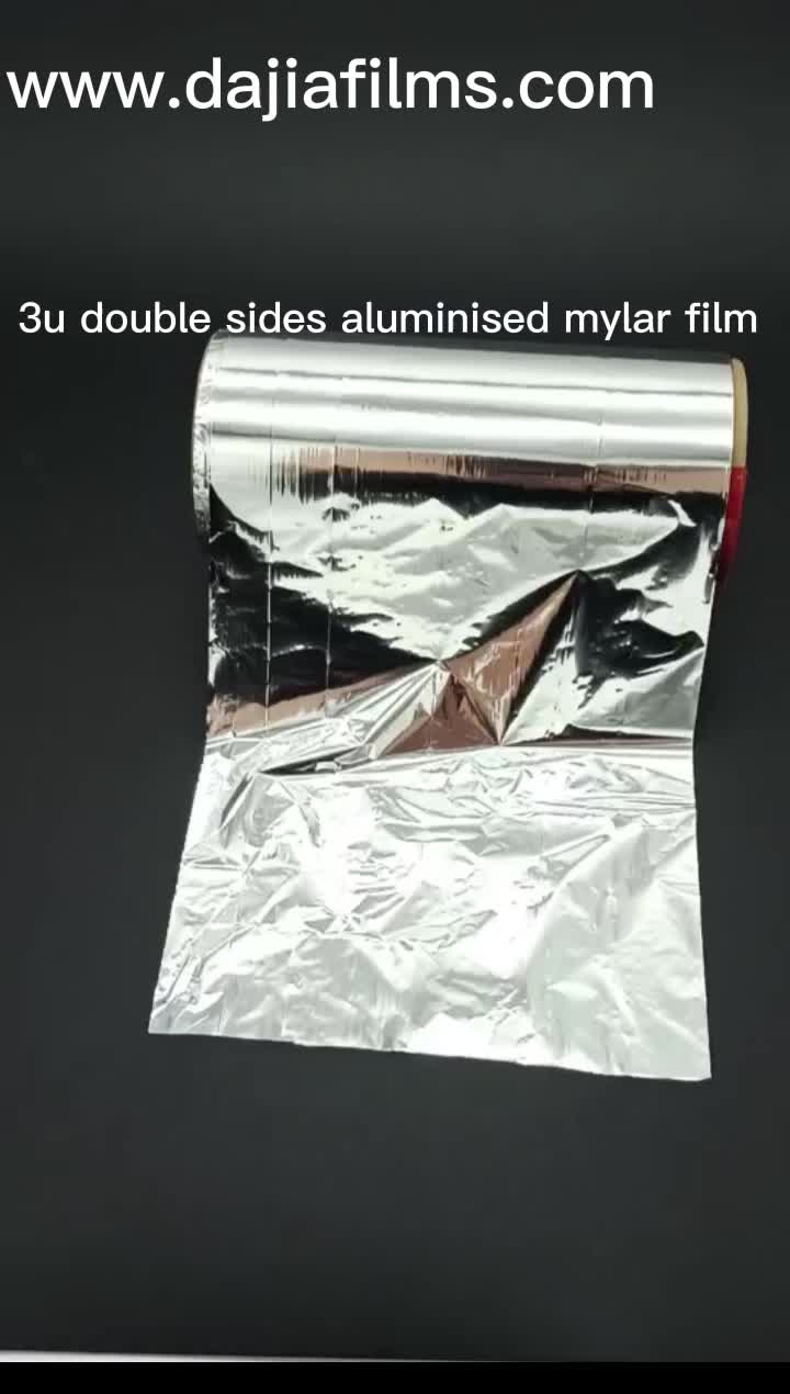 3 Micron dubbla sidor aluminiserad mylarfilm