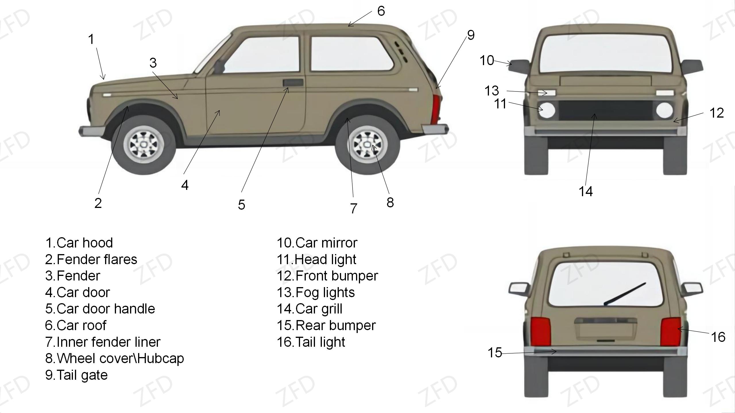 lada rear view mirrors