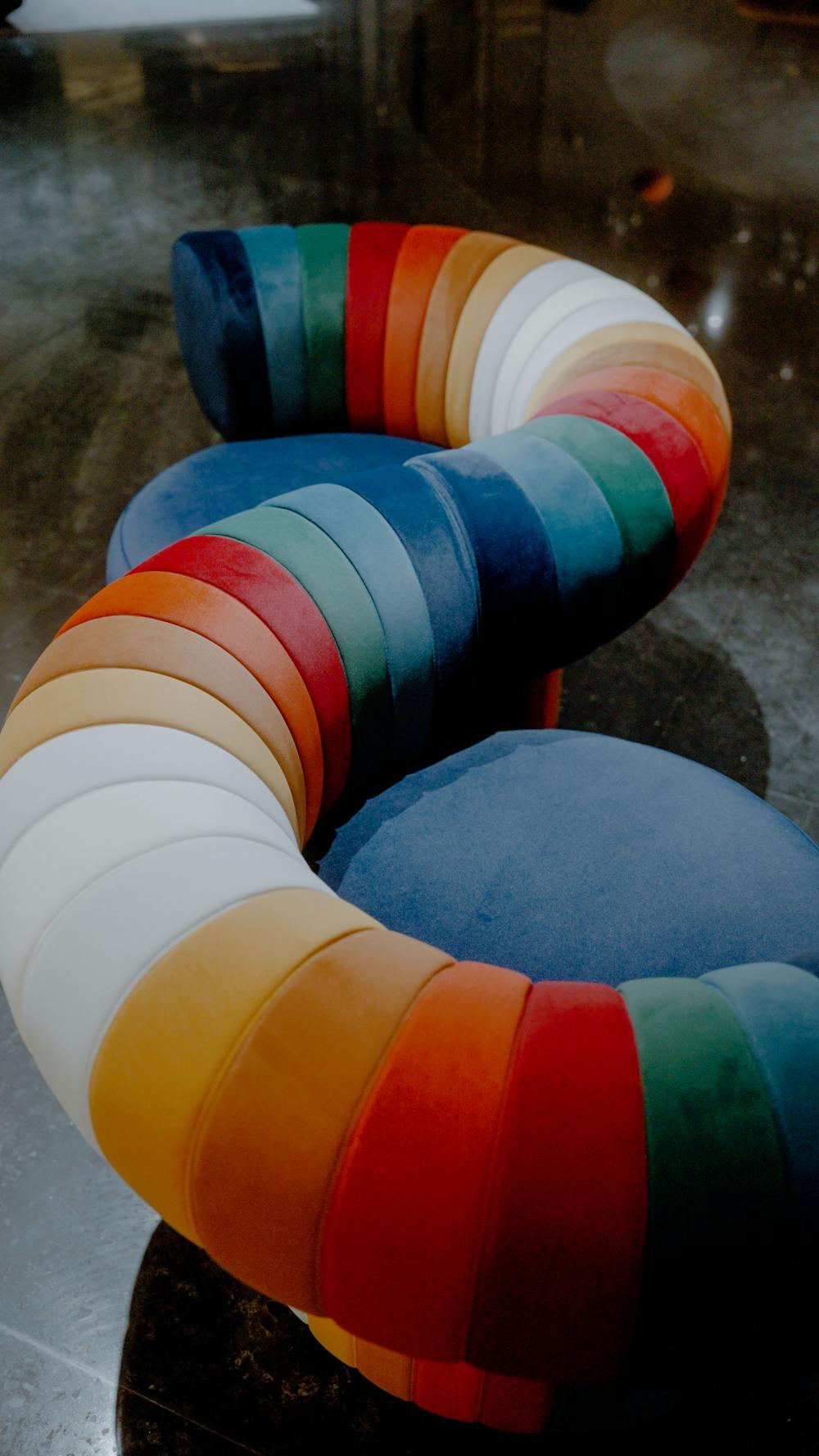 Sofá Rainbow Twist Lounge para sala de estar Rainbow Twist Lounge Sofa for Living Room