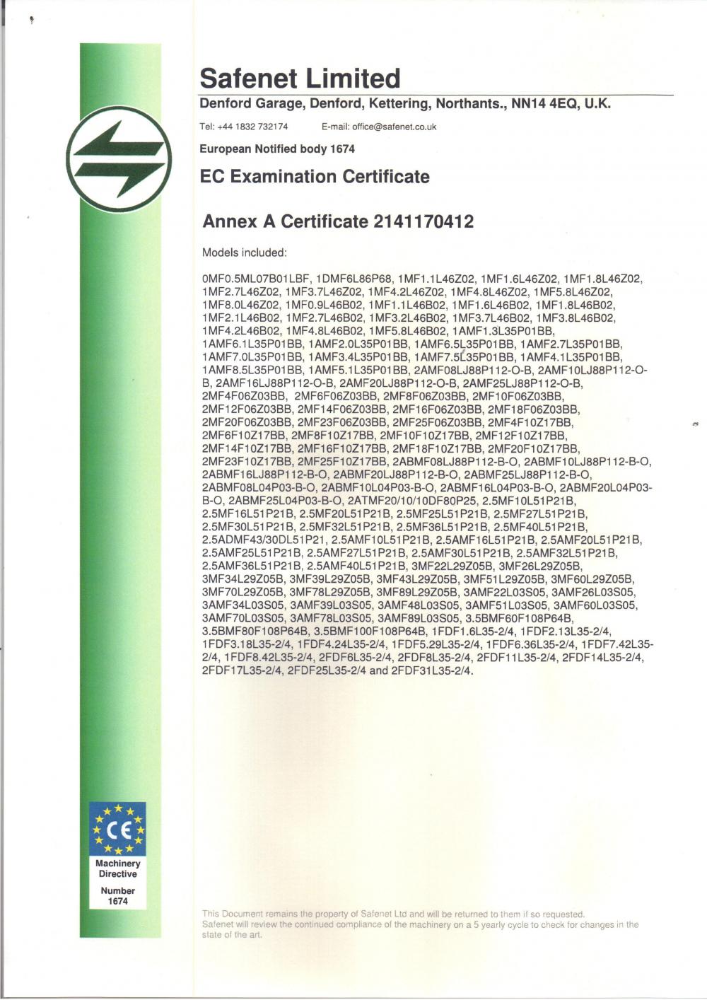 EC Examination Certificate