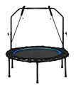 Folding Fitness Trampoline, Portable Mini Exercise Rebounder with 43''-51" Height Adjustable Safety Handrail, Indoor1