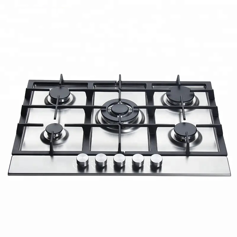 stainless steel 5 burners gas hob