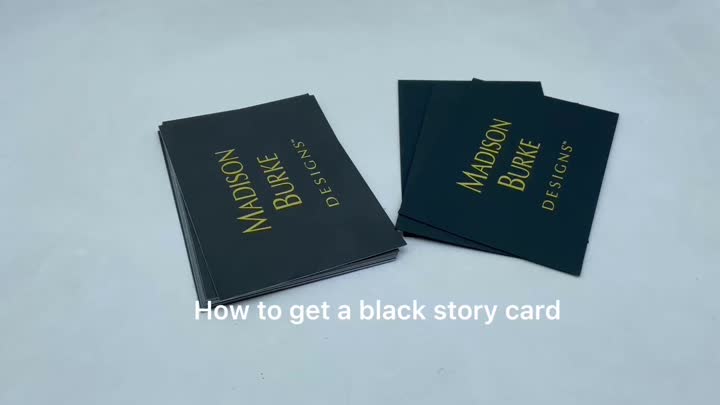 Impression de carte en papier noire personnalisée