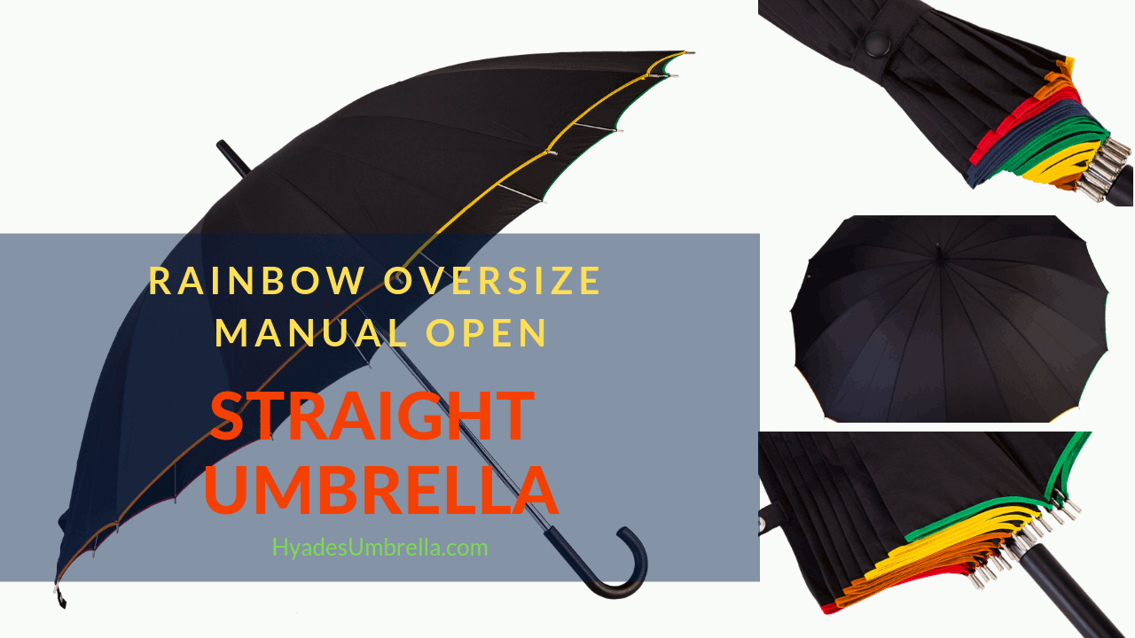 Rainbow Oversize Manual Open Straight Umbrella