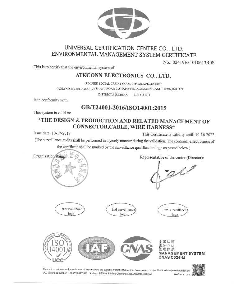 ENVIRONMENTAL MANAGEMENT SYSTEM CERTIFICATE