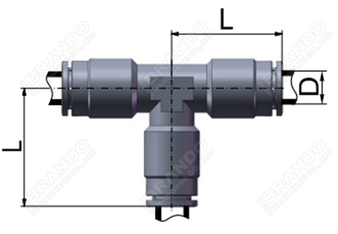 Pnömatik hortum armatürleri sendika tee 1/8 '' 1/4 '' 3/8 '' 1/2 '' 0