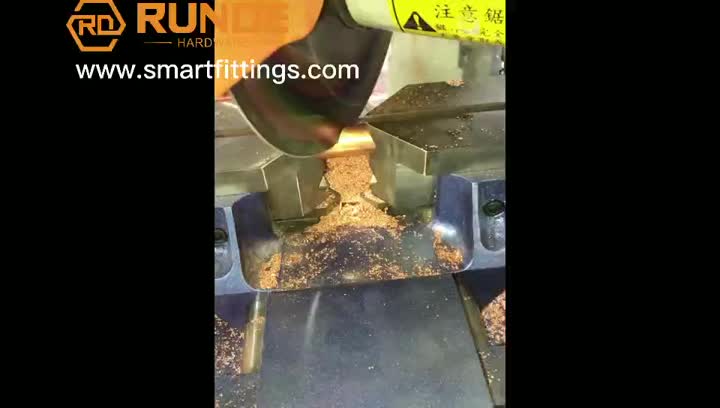 cutting the material of copper elbow