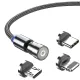 3-i-1 540 Rotera magnetisk USB-laddningskabel