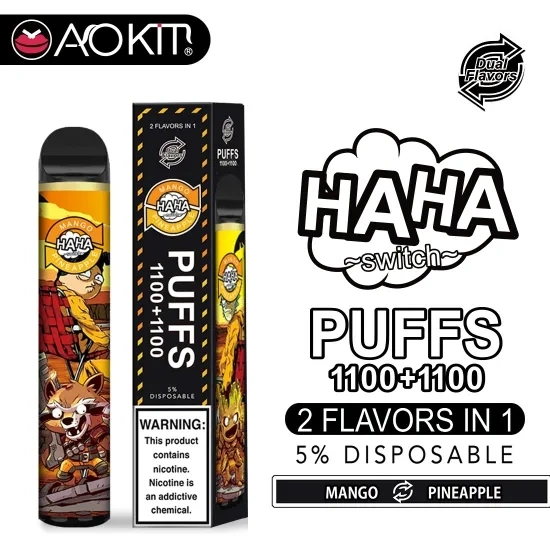 2021 Hot Selling 1100+1000 puffs Double Flavors Disposable Vaper CE/MSDS/RoHS-certifikat